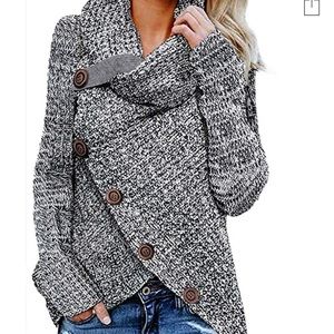 Chunky knit cowl neck sweater